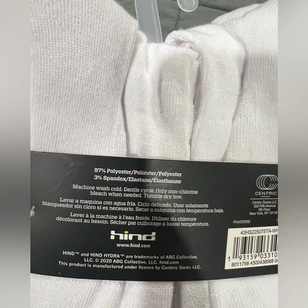 New NIP NWT mens HIND long tall white socks shoe sz 6-7-8-9-10-11-12
